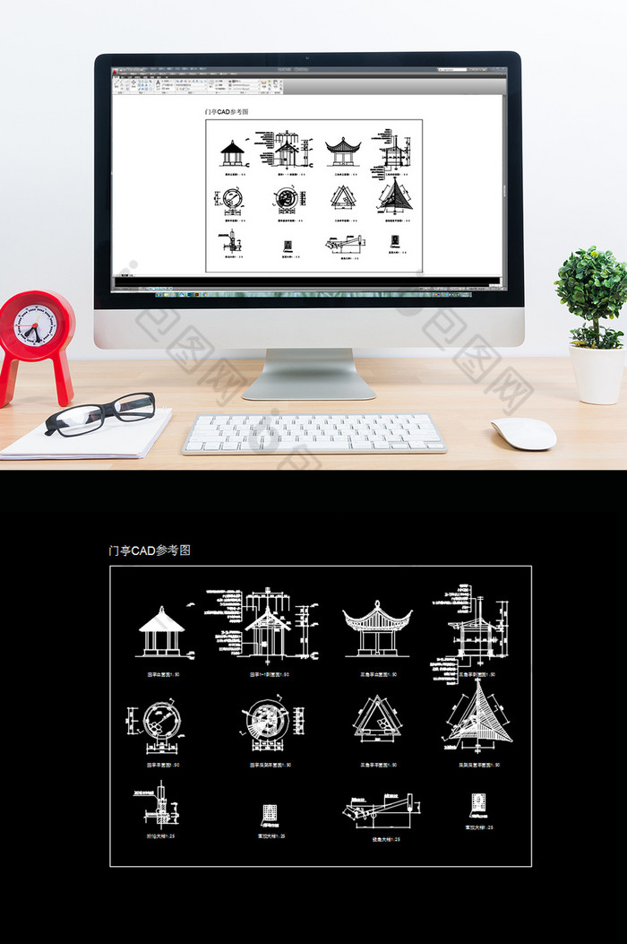 古代建筑门亭CAD参考图图片图片