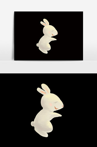 可爱卡通手绘小白兔素材图片