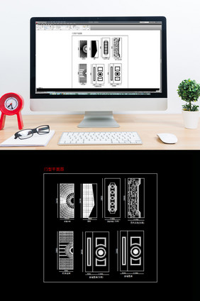 现代时尚住宅大门门型CAD平面图纸