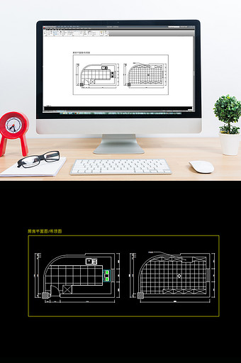 住宅厨房吊顶图平面规划图CAD图纸图片