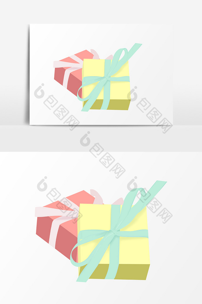 糖果色礼物盒设计元素