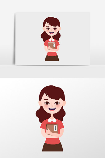 教语文的老师插画元素图片下载