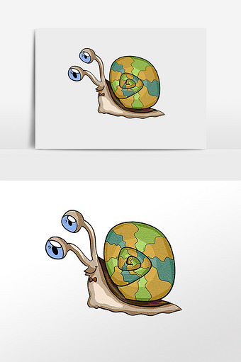 蜗牛手绘背景素材元素图片