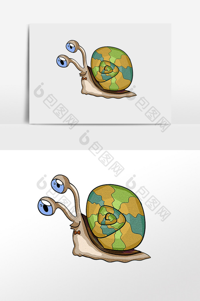 蜗牛手绘背景素材元素