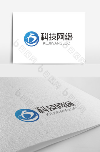 蓝色大气时尚D字母科技网络logo标志图片