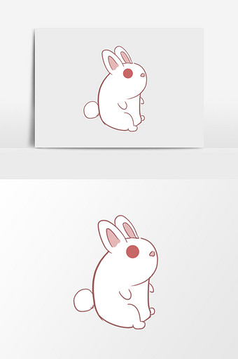 漫画卡通小白兔素材图片