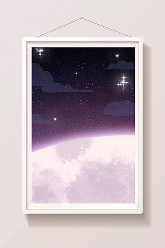 紫色梦幻星球星空图片
