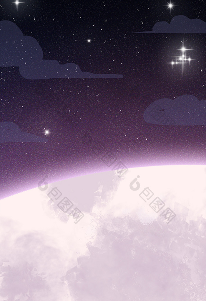 紫色梦幻星球星空
