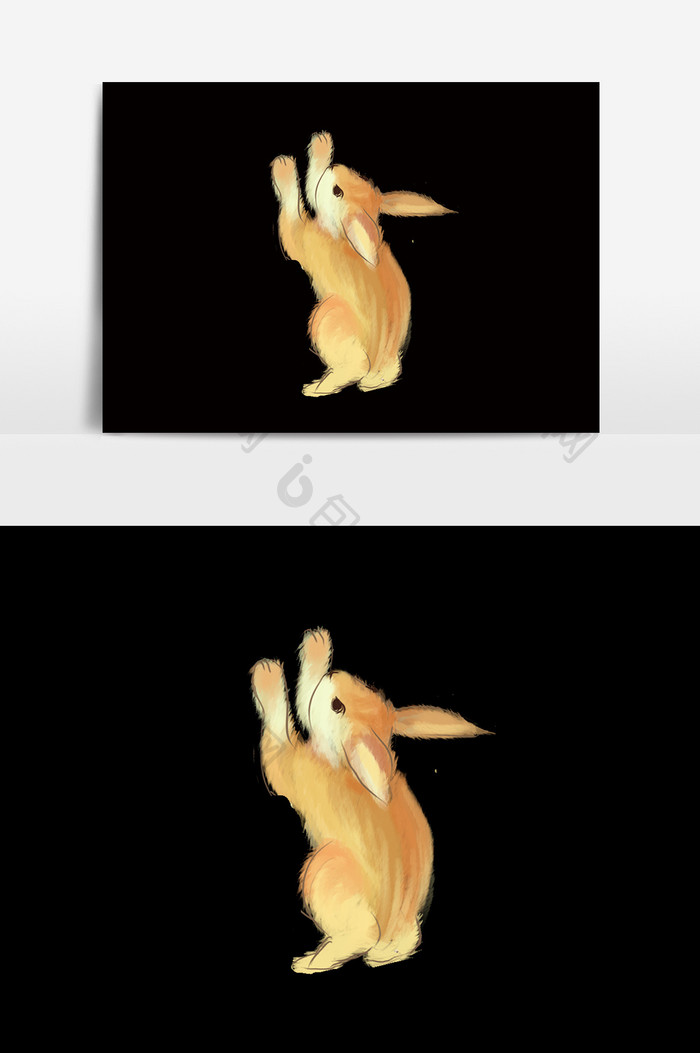 水彩卡通手绘兔子