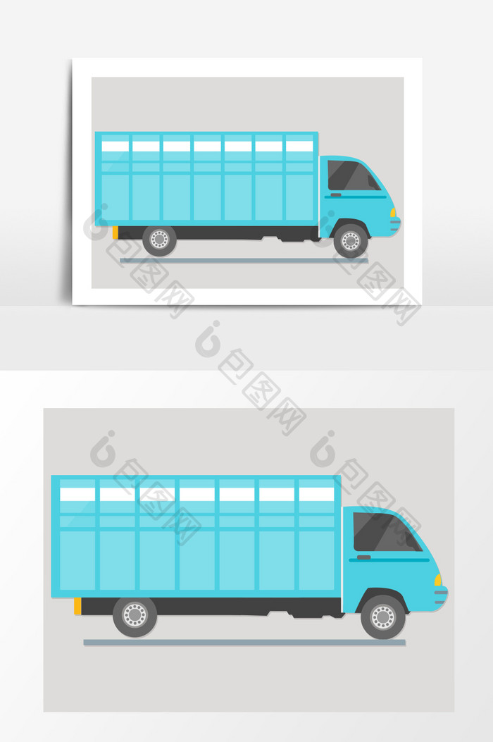 蓝色卡车运输工具矢量素材
