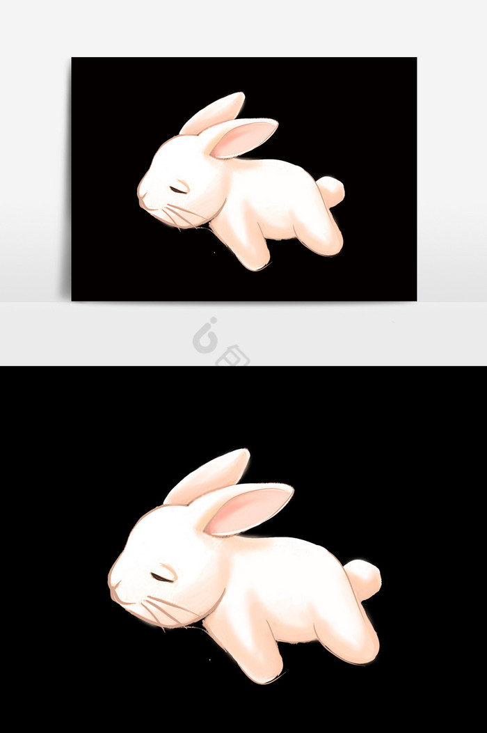 睡觉小白兔图片