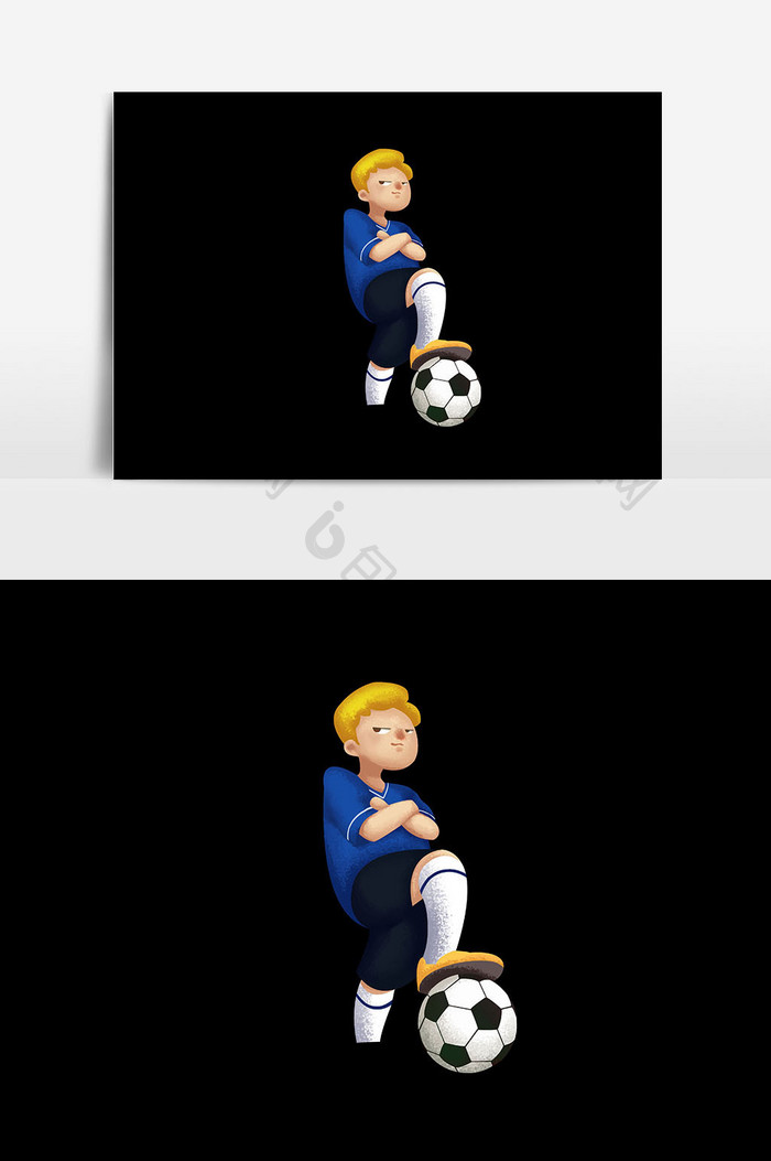 少年足球人物插画