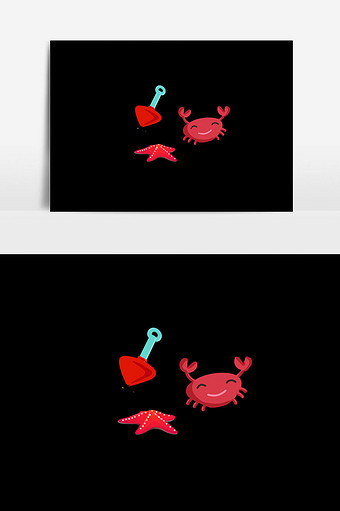 螃蟹插画设计元素图片
