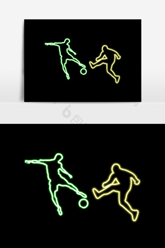 线描足球运动员设计元素图片