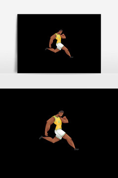 绿色球场激情足球赛事插画