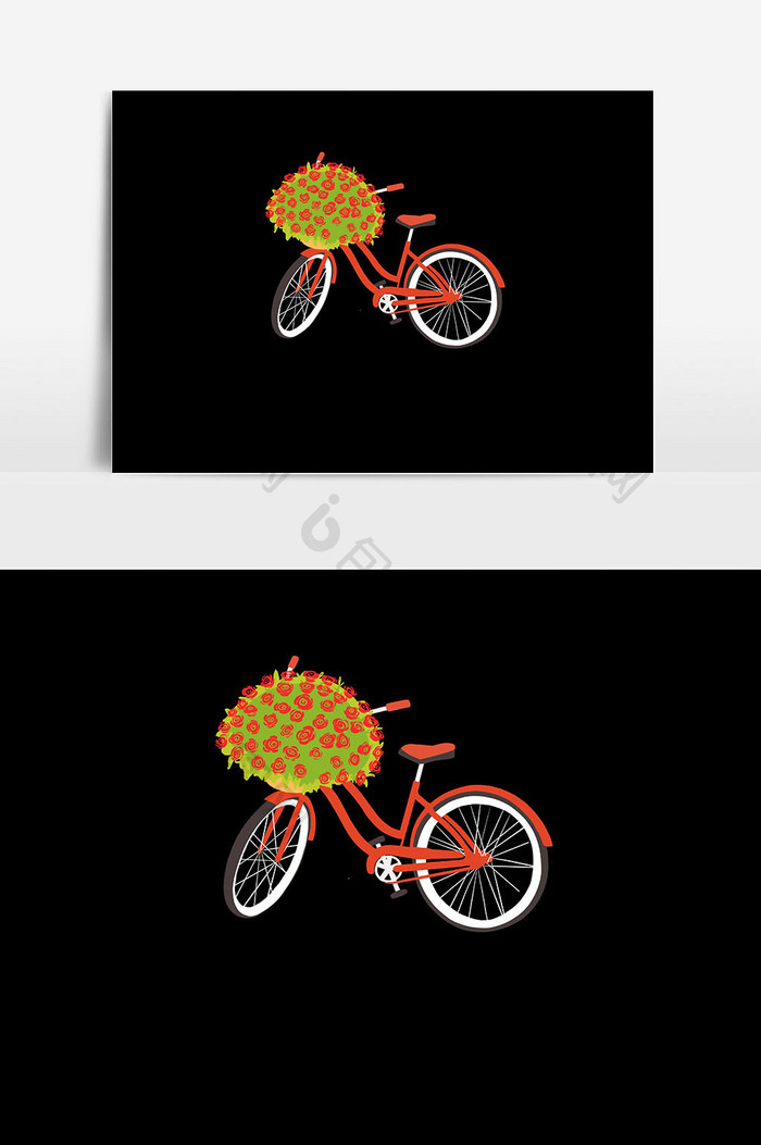 自行车素材插画设计