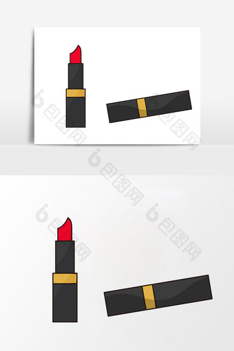 美容化妆品卡通口红矢量图图片