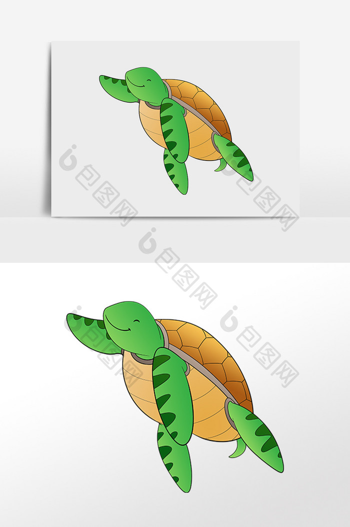 海龟手绘元素插图