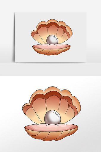 贝壳手绘元素插图图片