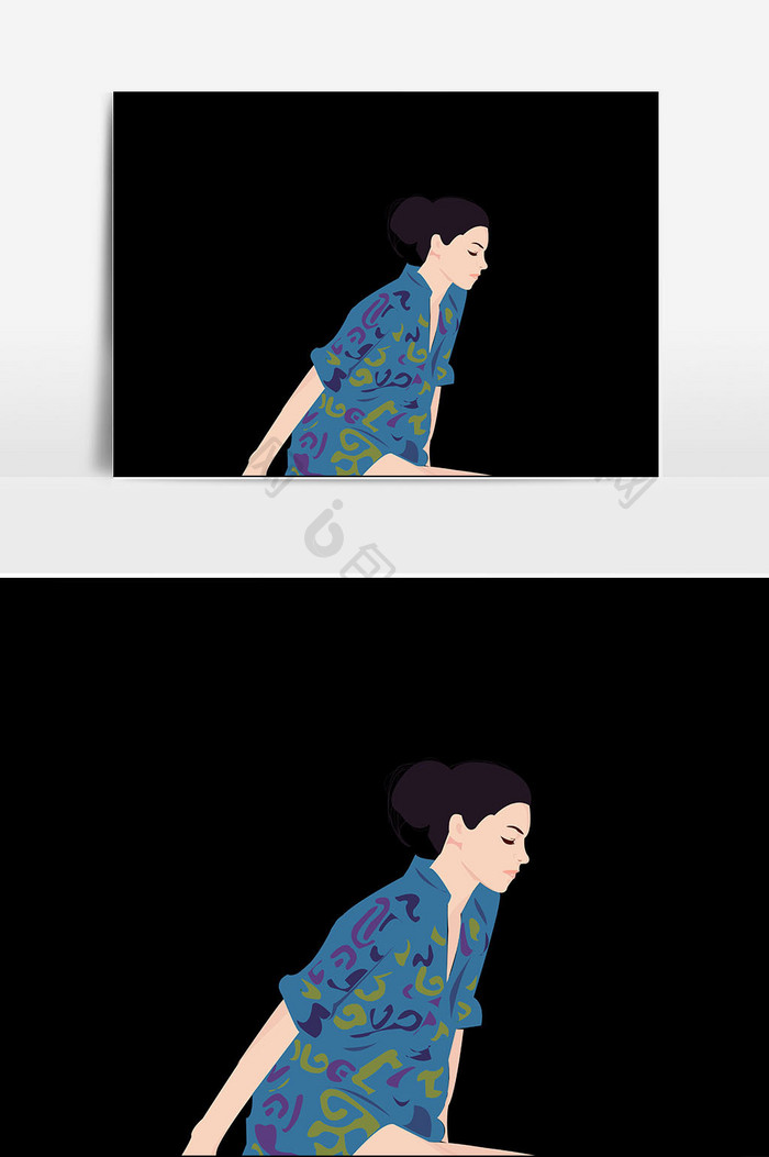 女性休闲人物插画