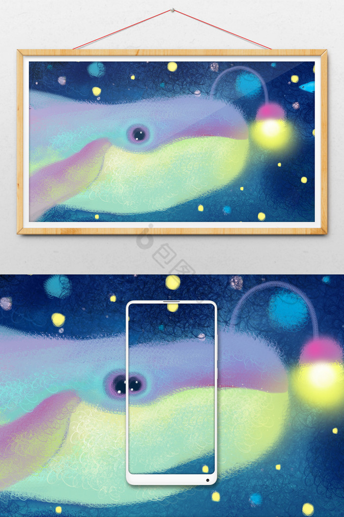 星球鲸鱼梦幻线圈画图片