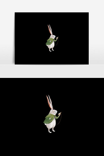 卡通兔子元素插画图片