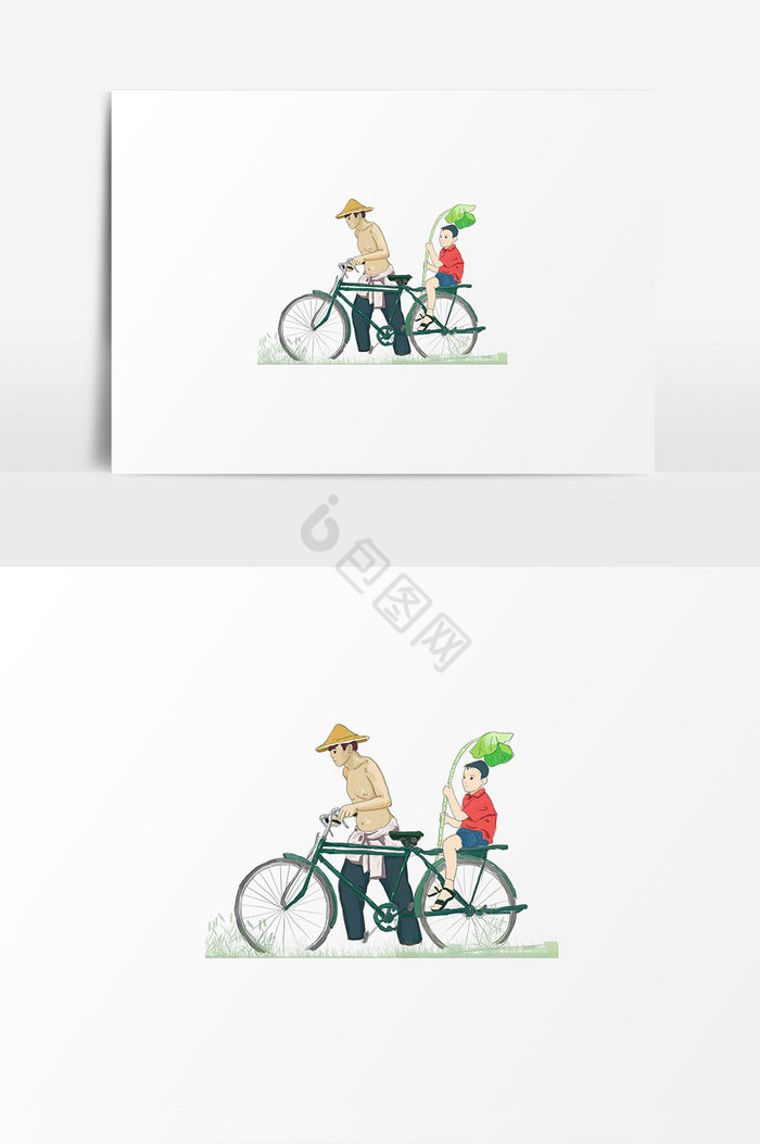 自行车插画图片