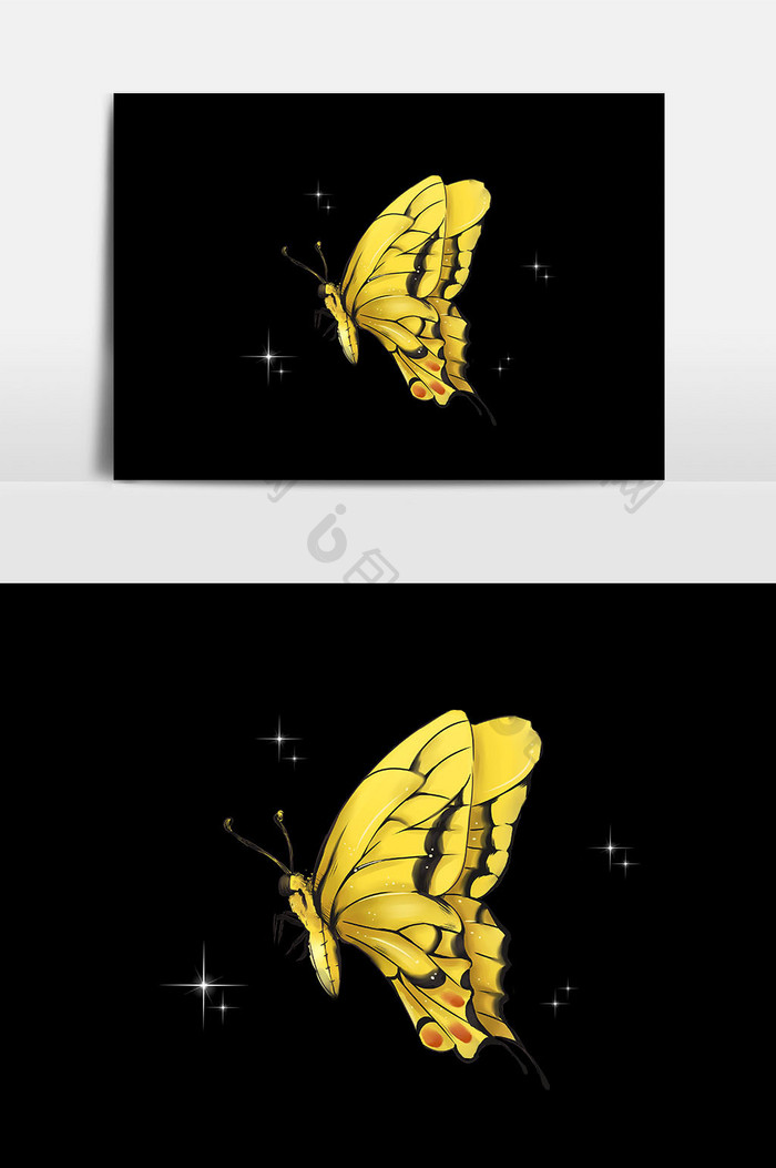 精美金色蝴蝶设计元素