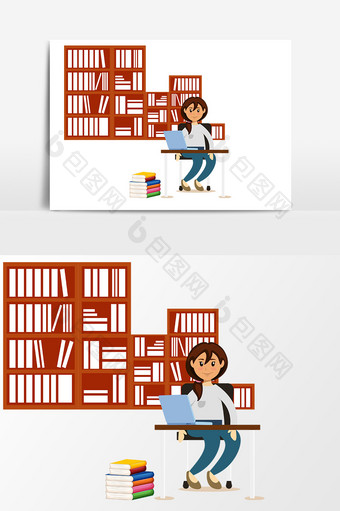 图书馆书架设计元素图片