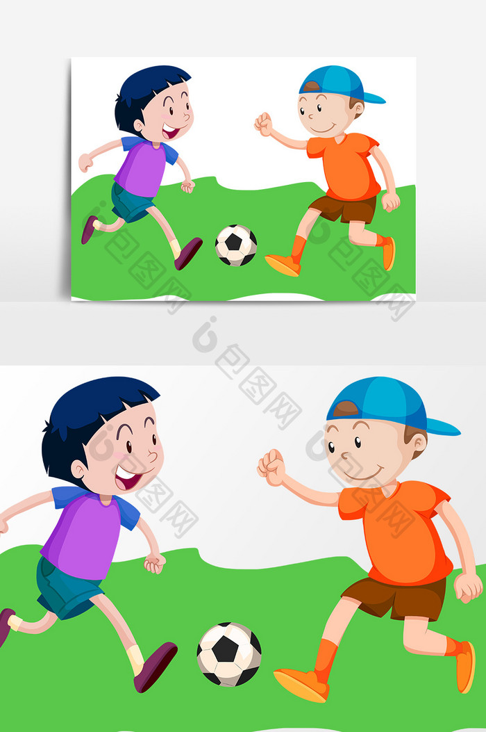 卡通足球运动员球赛设计元素