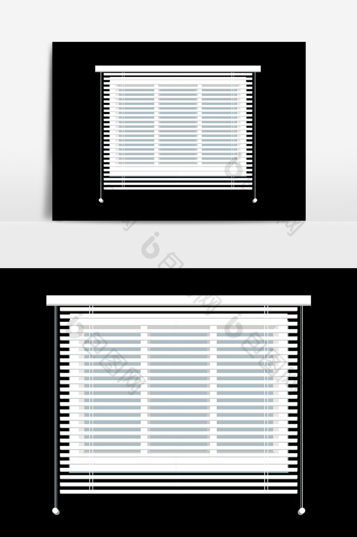 矢量白色百叶窗素材