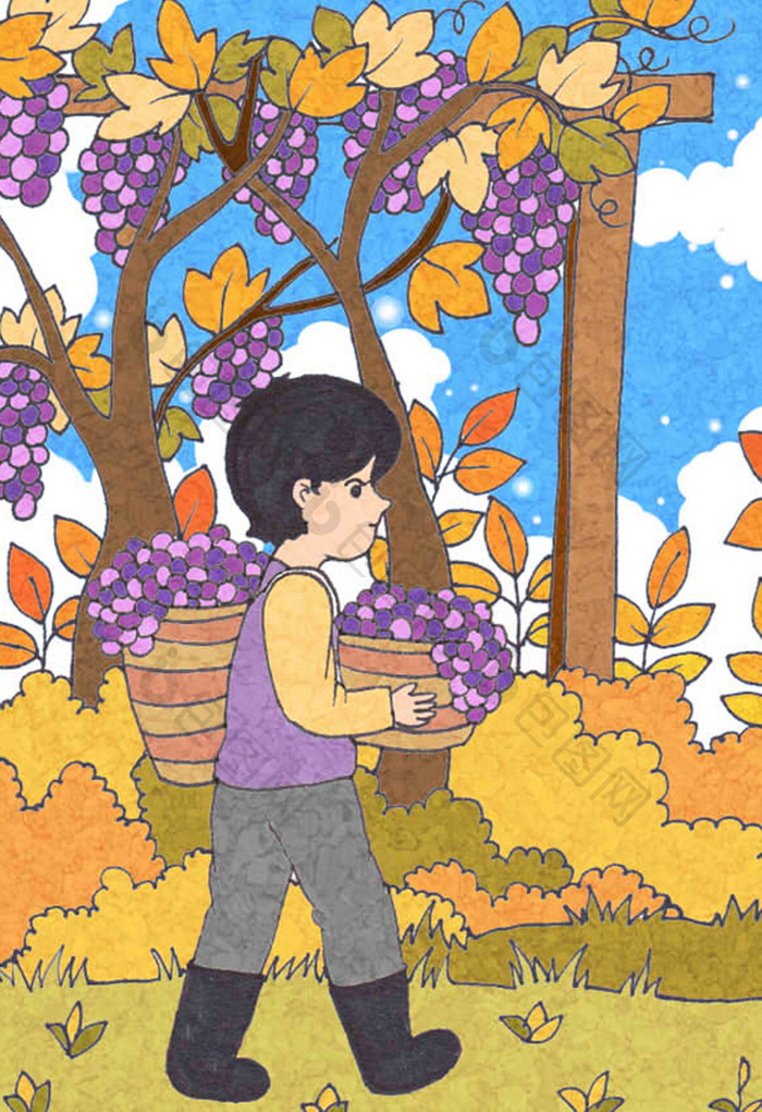 丰收葡萄架葡萄模版