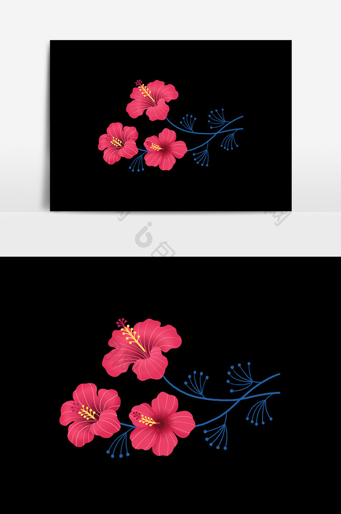 粉色花卉植物装饰设计元素