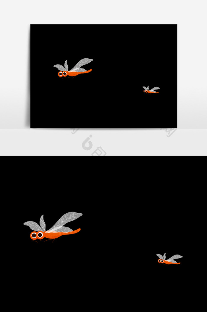 手绘蜻蜓的插画元素