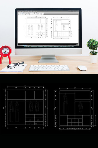 卧室大衣柜CAD图纸图片