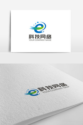 大气时尚e字母科技网络logo标志