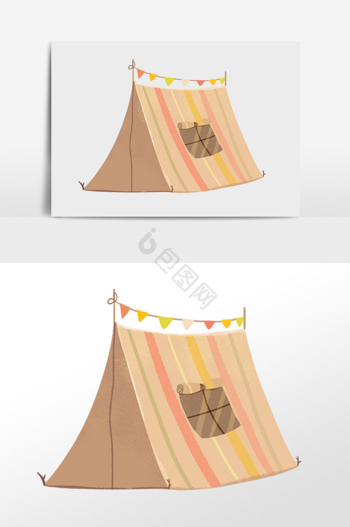 野外旅游帐篷春游插画图片