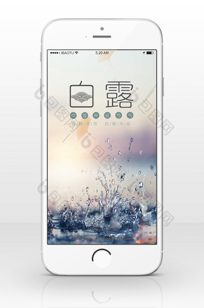 简约质感节气白露手机配图背景图