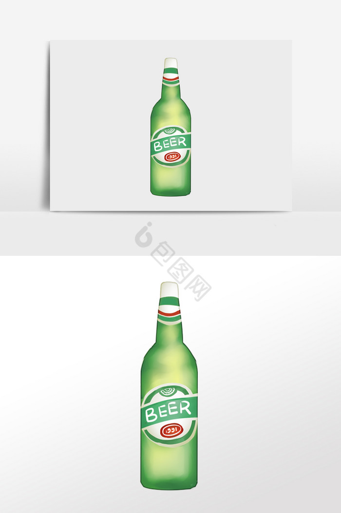 啤酒瓶饮品插画免抠图片