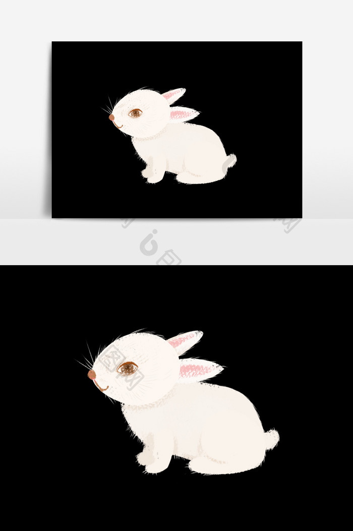 小白兔手绘可爱素材