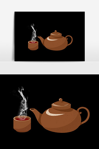 手绘卡通茶壶茶杯图片