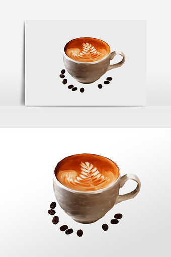水彩手绘咖啡素材图片
