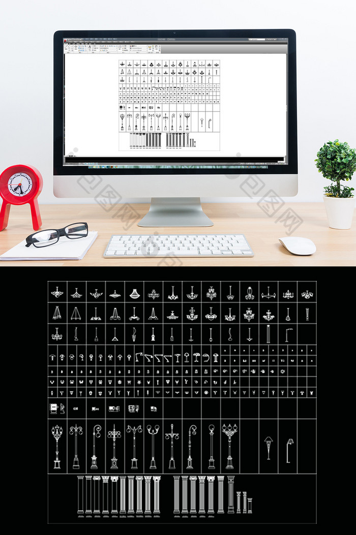 CAD造型灯具图库图片图片