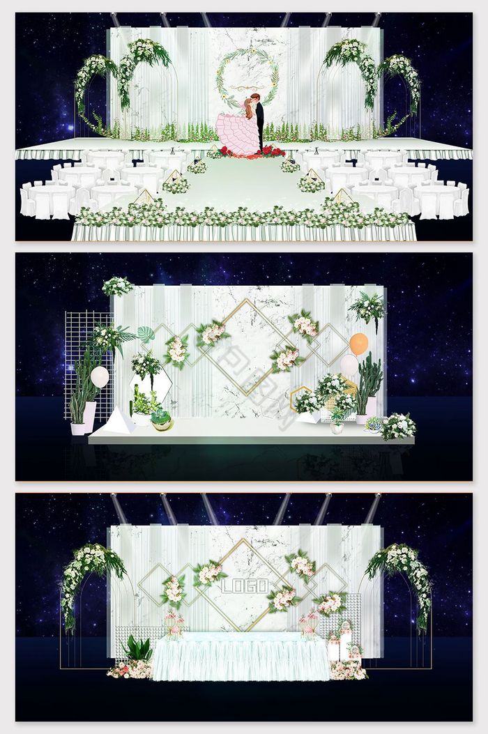 森系小清新花草婚礼效果图