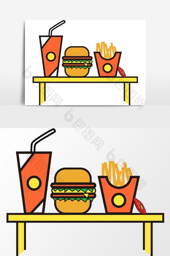 快餐美味汉堡可乐元素图片