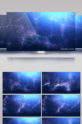 震撼宇宙蓝色粒子宣传片背景视频图片