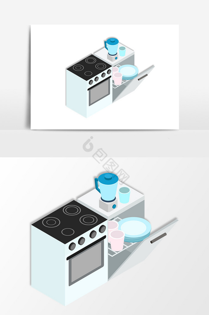 厨房厨具插画图片