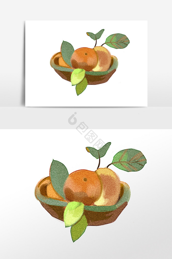 水果橘子插画图片