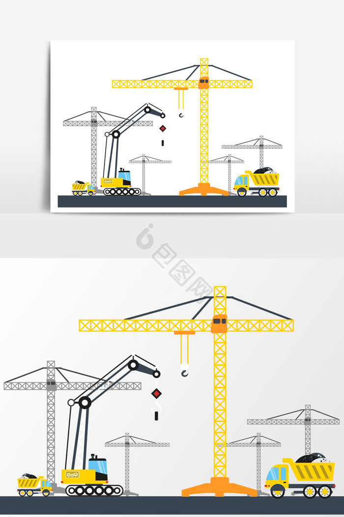工地建筑插画图片