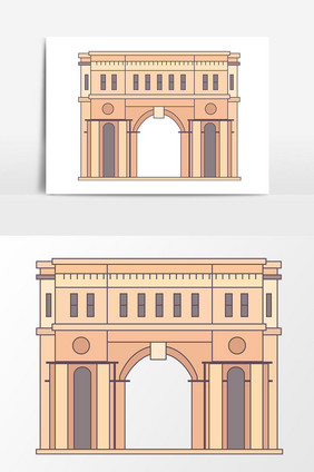 手绘欧式建筑设计矢量素材